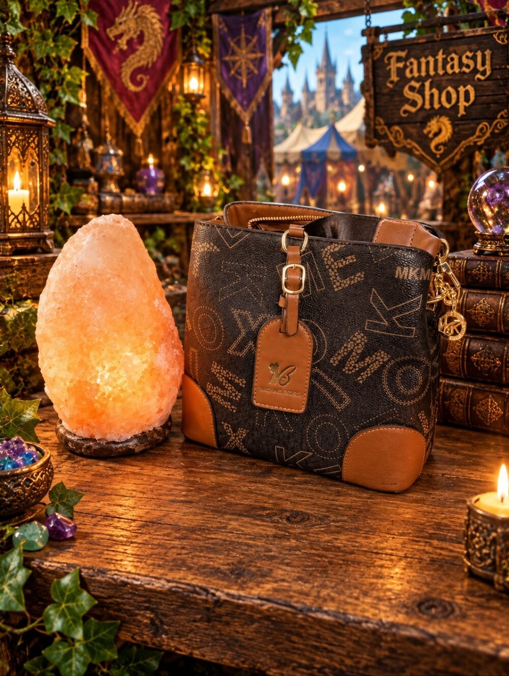 Brown Logo Crossbody Shoulder Bag